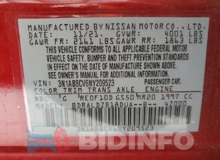 3N1AB8CV6NY209523 Photo# 12