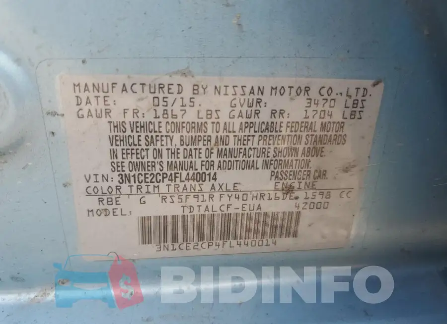 3N1CE2CP4FL440014 Photo# 14