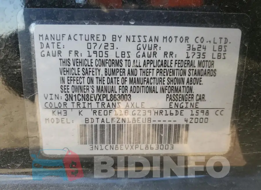 3N1CN8EVXPL863003 Photo# 12