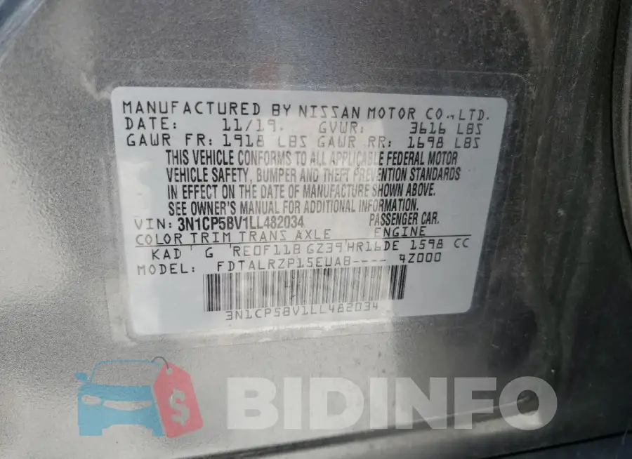 3N1CP5BV1LL482034 Photo# 13