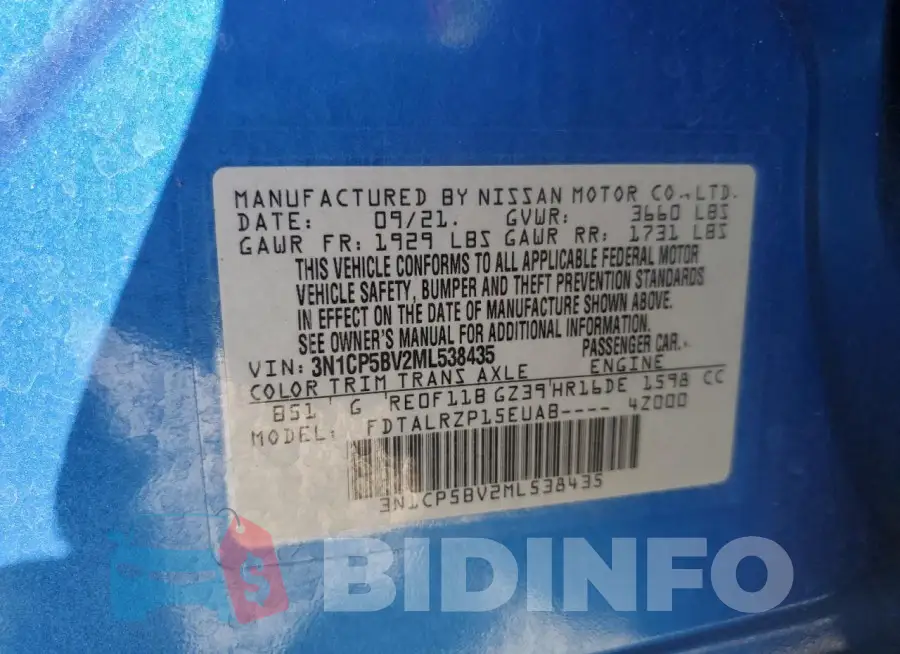 3N1CP5BV2ML538435 Photo# 12