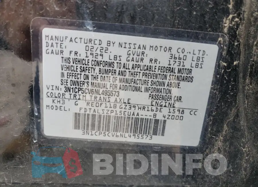 3N1CP5CV6NL495573 Photo# 12