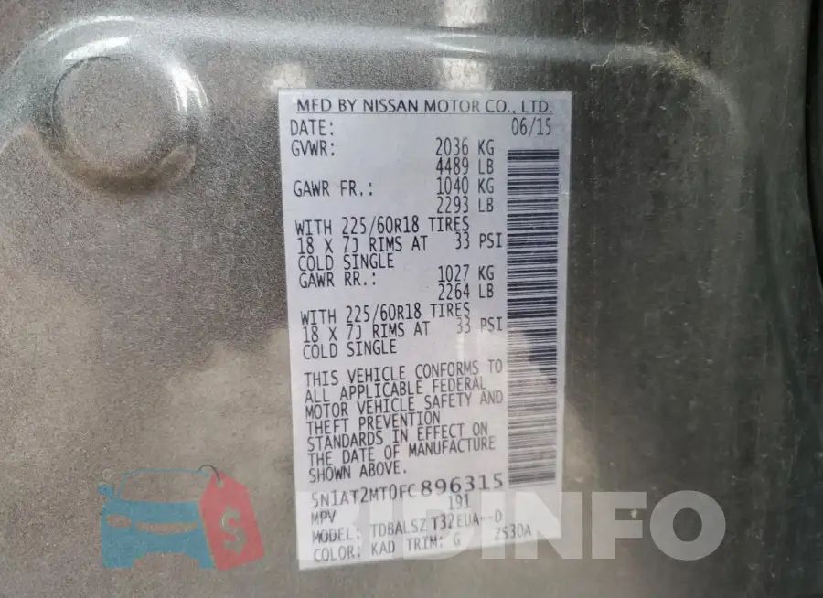 5N1AT2MT0FC896315 Photo# 12