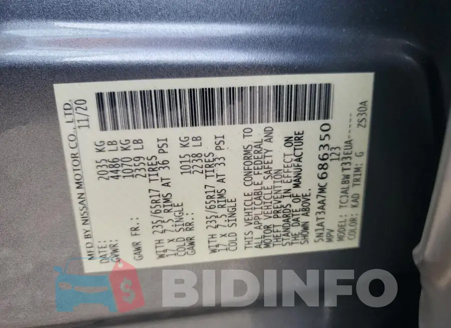 5N1AT3AA7MC686350 Photo# 13