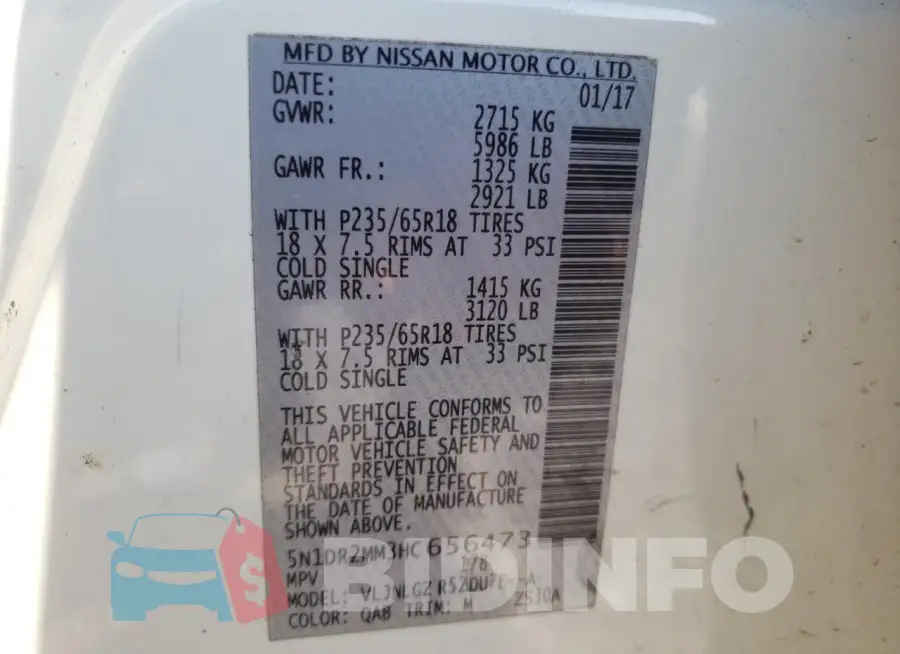 5N1DR2MM3HC656473 Photo# 14