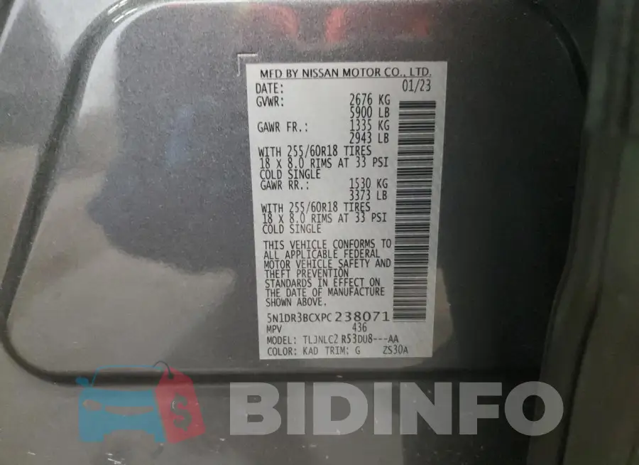 5N1DR3BCXPC238071 Photo# 13
