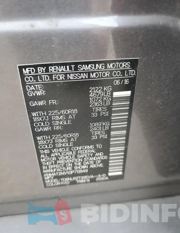 KNMAT2MV1GP711849 Photo# 13