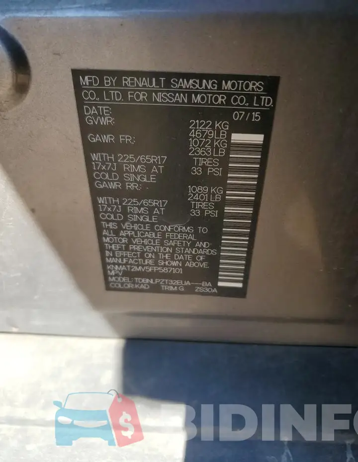 KNMAT2MV5FP587101 Photo# 13