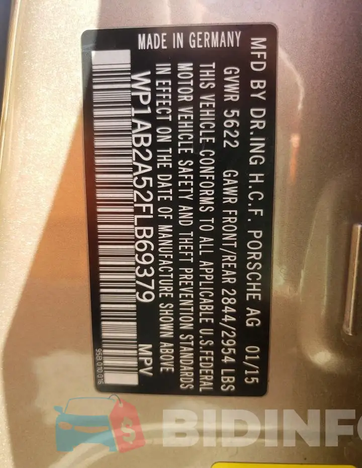 WP1AB2A52FLB69379 Photo# 14