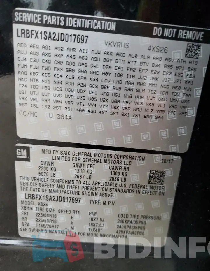 LRBFX1SA2JD017697 Photo# 13