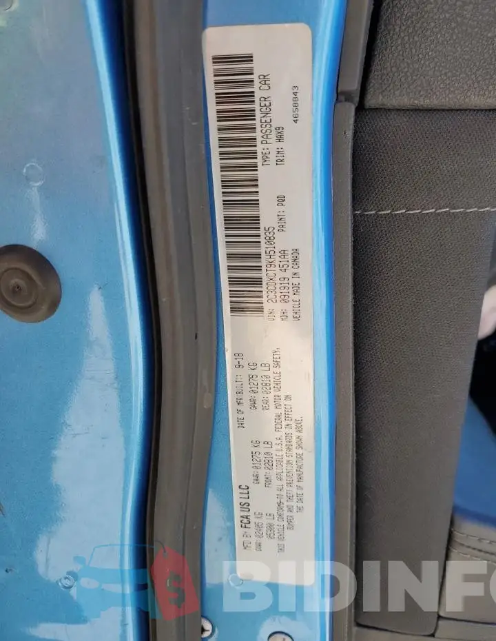 2C3CDXCT9KH510835 Photo# 13