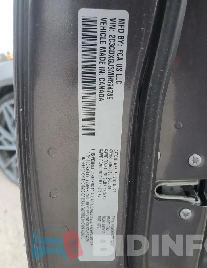 2C3CDXGJ3MH594789 Photo# 12