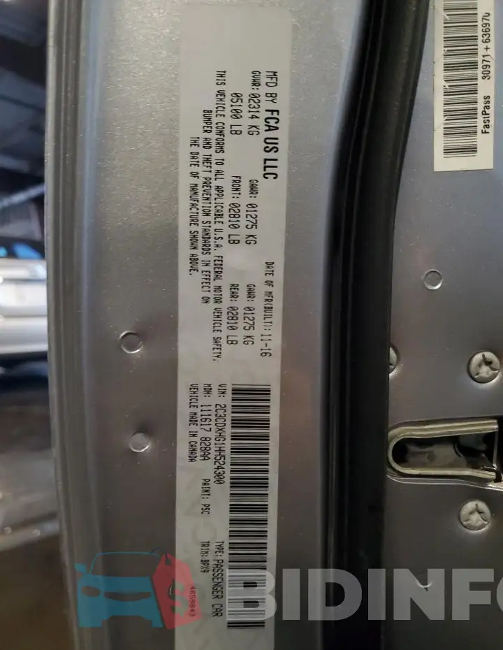 2C3CDXHG1HH524300 Photo# 13