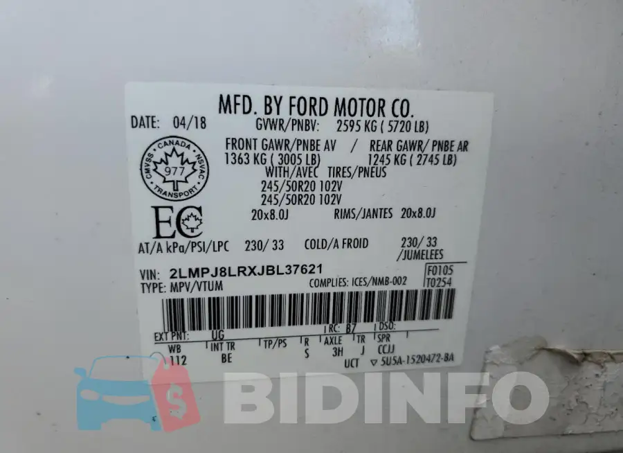 2LMPJ8LRXJBL37621 Photo# 13