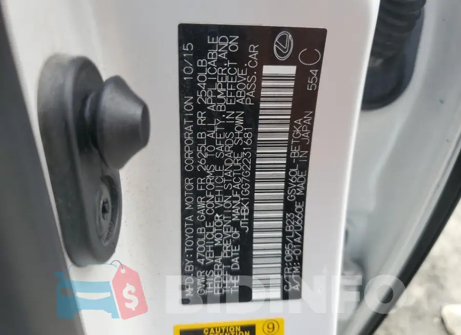 JTHBK1GG7G2231681 Photo# 12