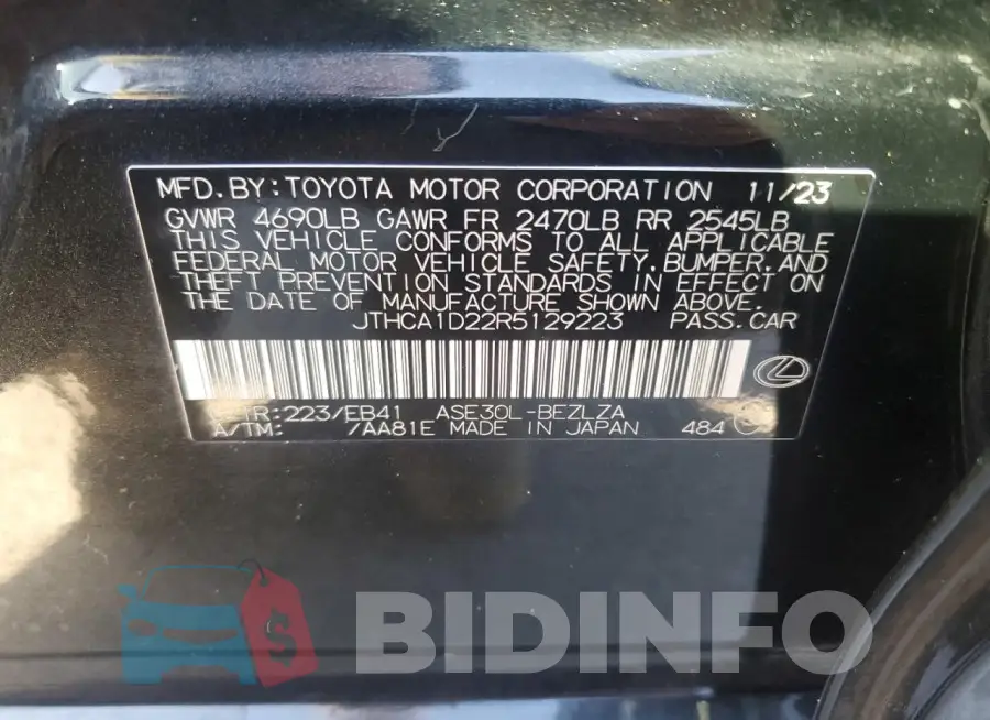 JTHCA1D22R5129223 Photo# 12