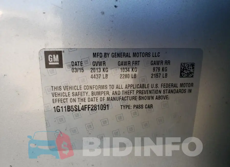 1G11B5SL4FF281091 Photo# 13