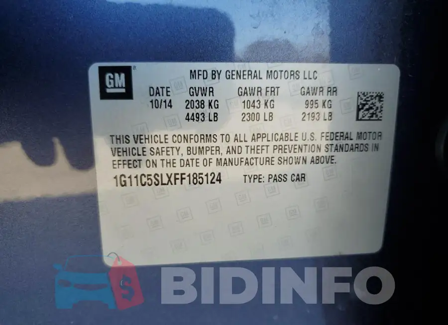 1G11C5SLXFF185124 Photo# 13