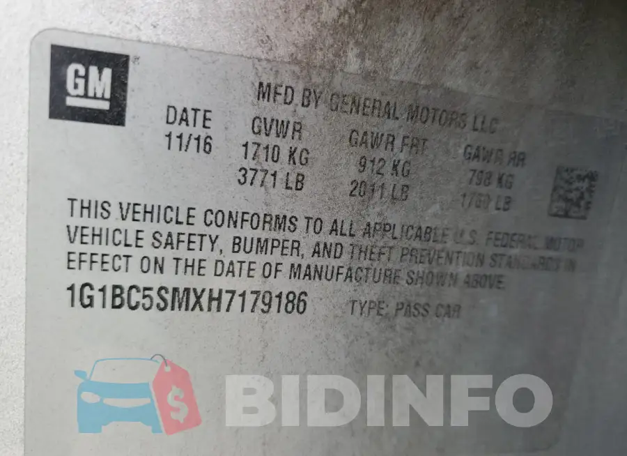 1G1BC5SMXH7179186 Photo# 12
