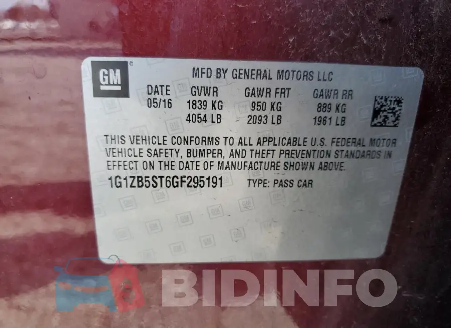 1G1ZB5ST6GF295191 Photo# 12