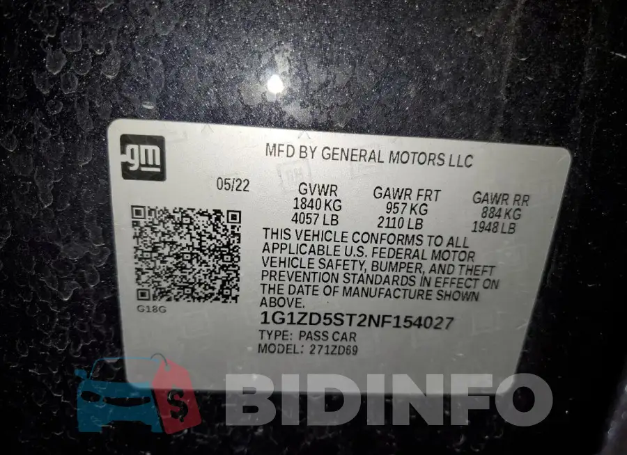 1G1ZD5ST2NF154027 Photo# 12