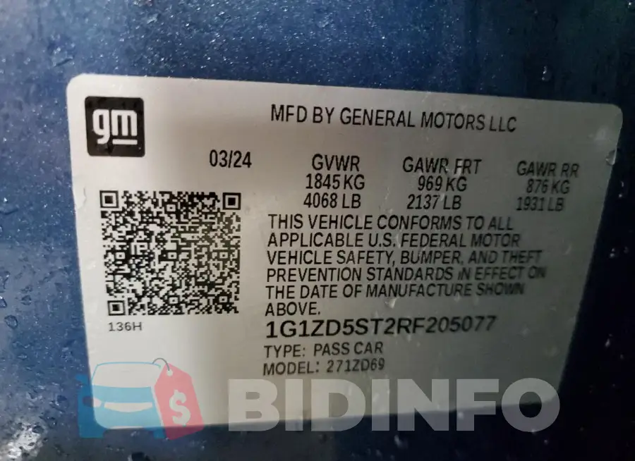 1G1ZD5ST2RF205077 Photo# 13