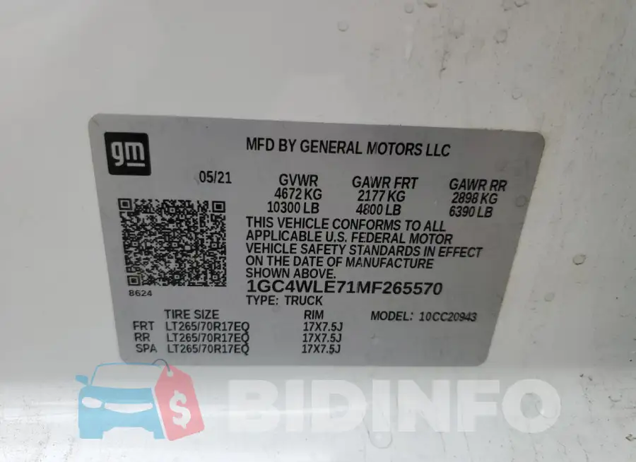 1GC4WLE71MF265570 Photo# 12
