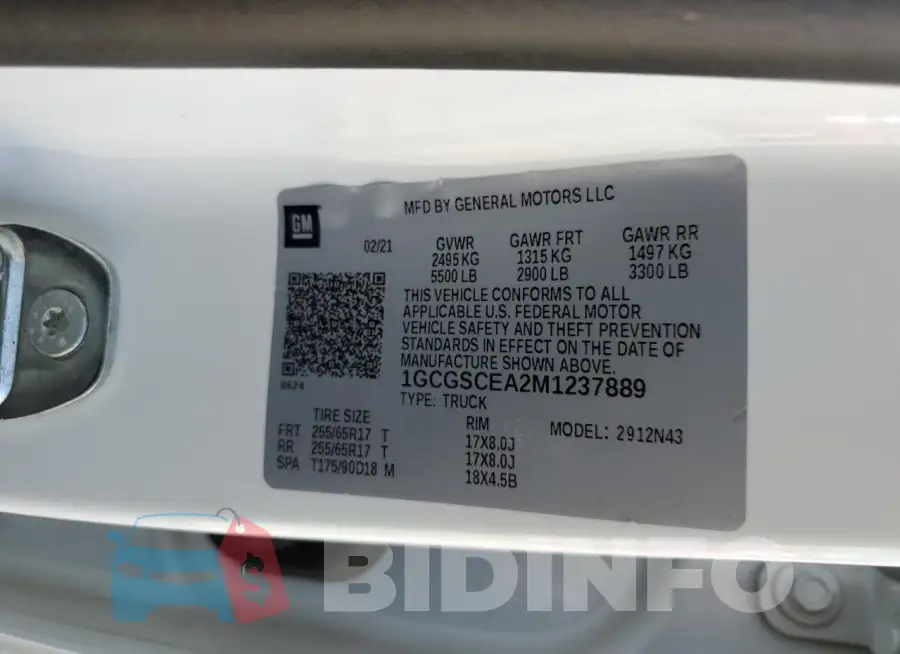 1GCGSCEA2M1237889 Photo# 12