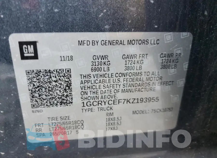 1GCRYCEF7KZ193955 Photo# 12