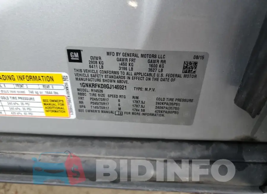 1GNKRFKD8GJ146921 Photo# 13