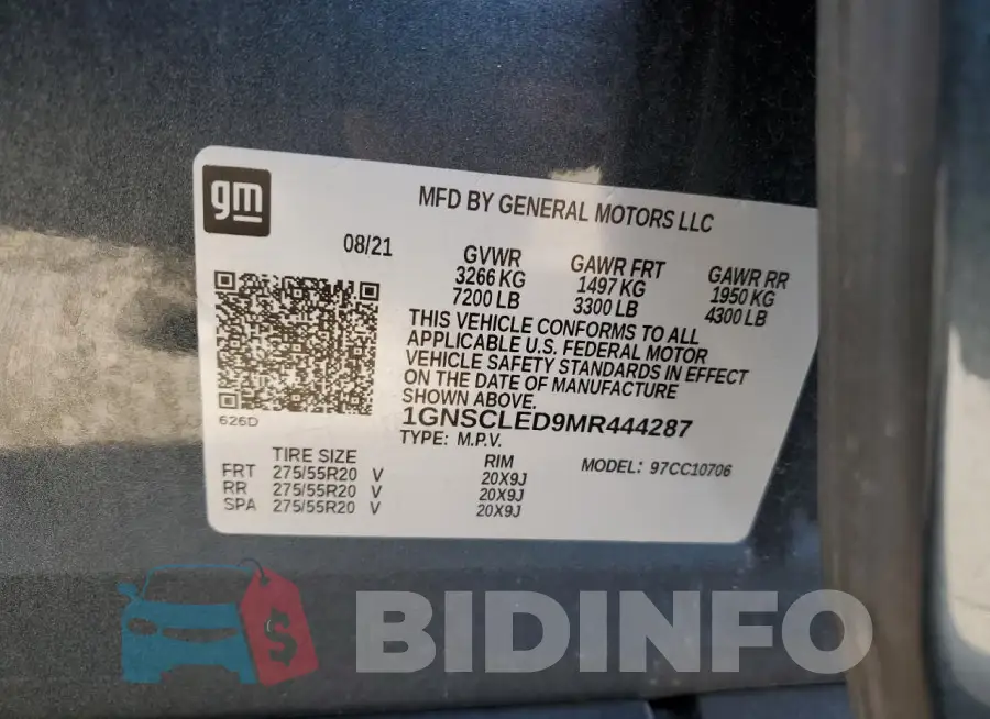 1GNSCLED9MR444287 Photo# 13