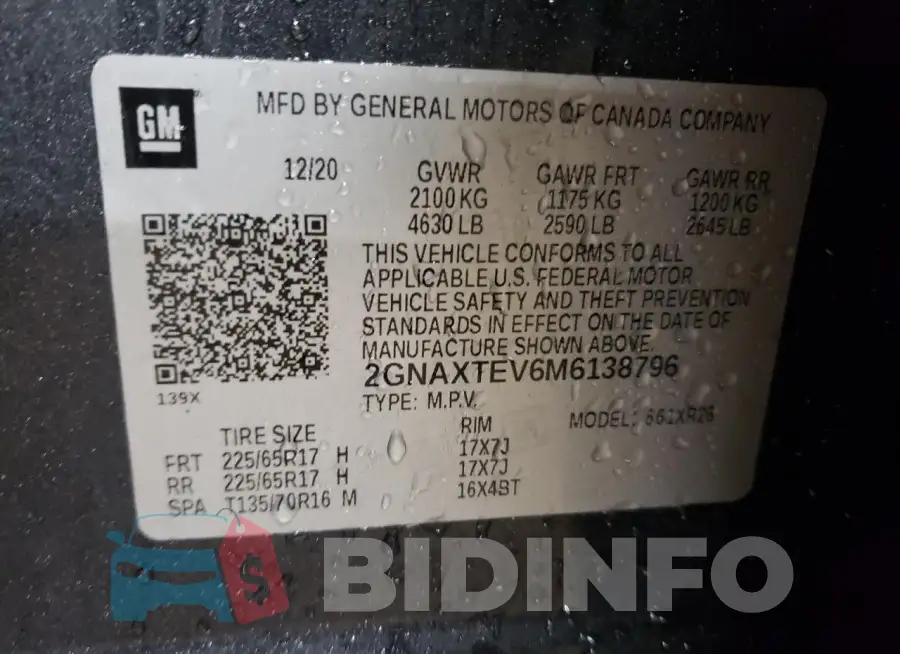 2GNAXTEV6M6138796 Photo# 13