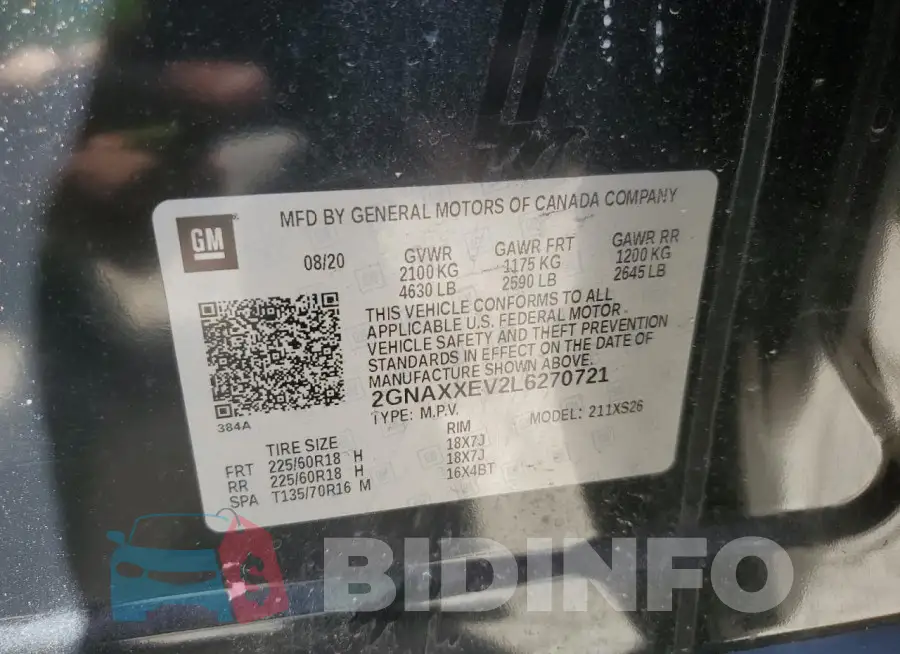 2GNAXXEV2L6270721 Photo# 14