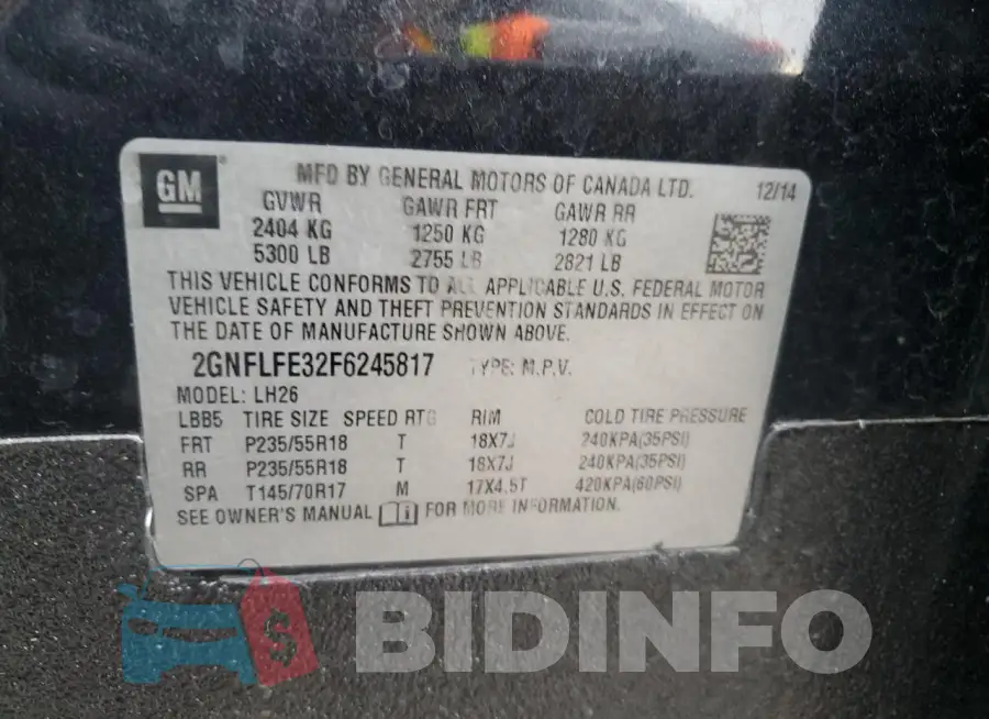 2GNFLFE32F6245817 Photo# 13