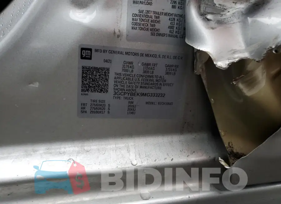 3GCPYBEK9MG333232 Photo# 12