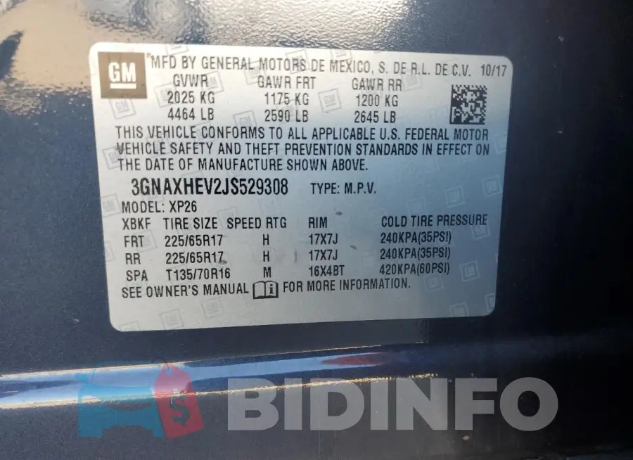 3GNAXHEV2JS529308 Photo# 13