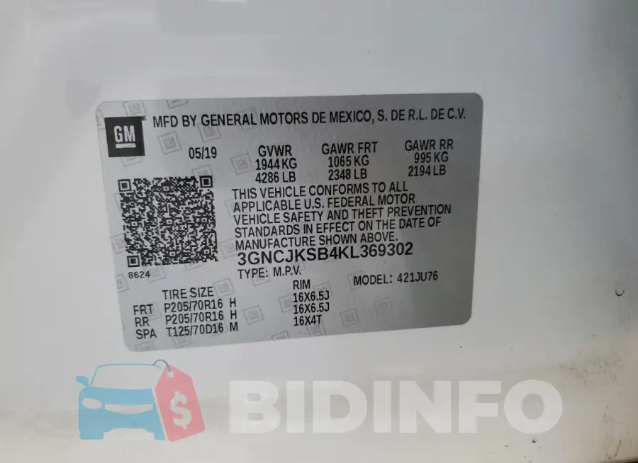 3GNCJKSB4KL369302 Photo# 12