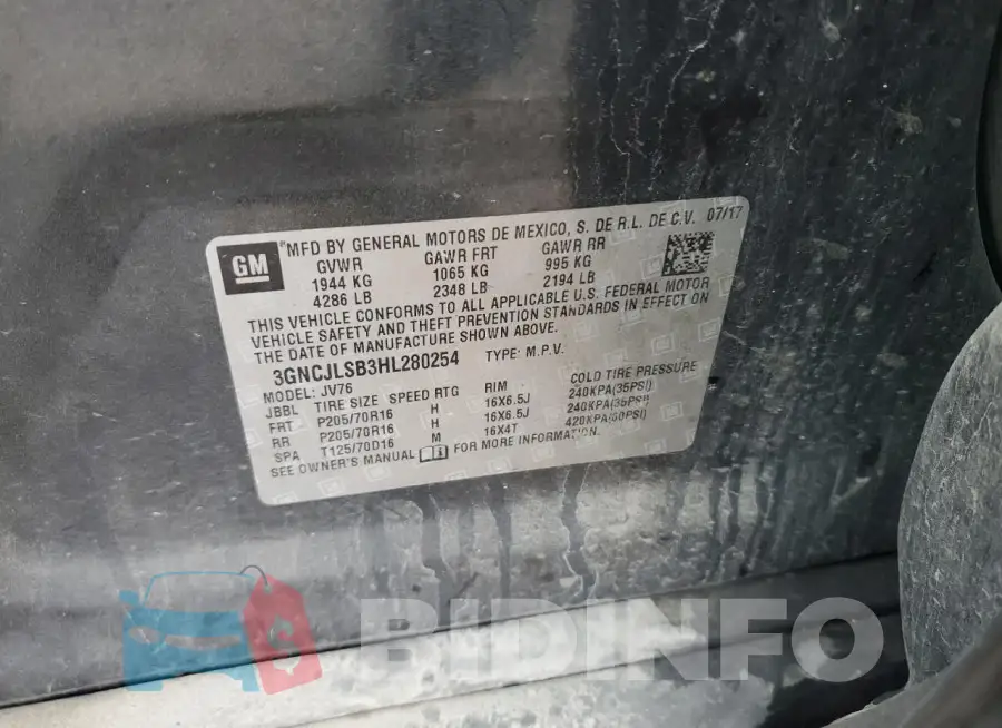 3GNCJLSB3HL280254 Photo# 13