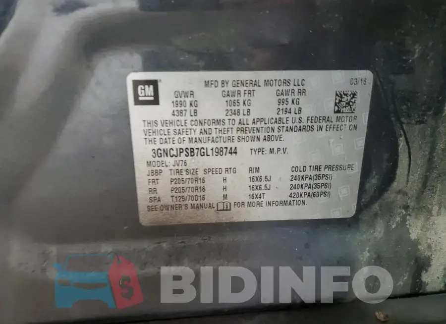 3GNCJPSB7GL198744 Photo# 12
