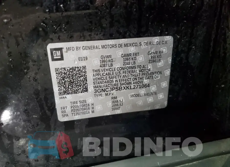 3GNCJPSBXKL271064 Photo# 13