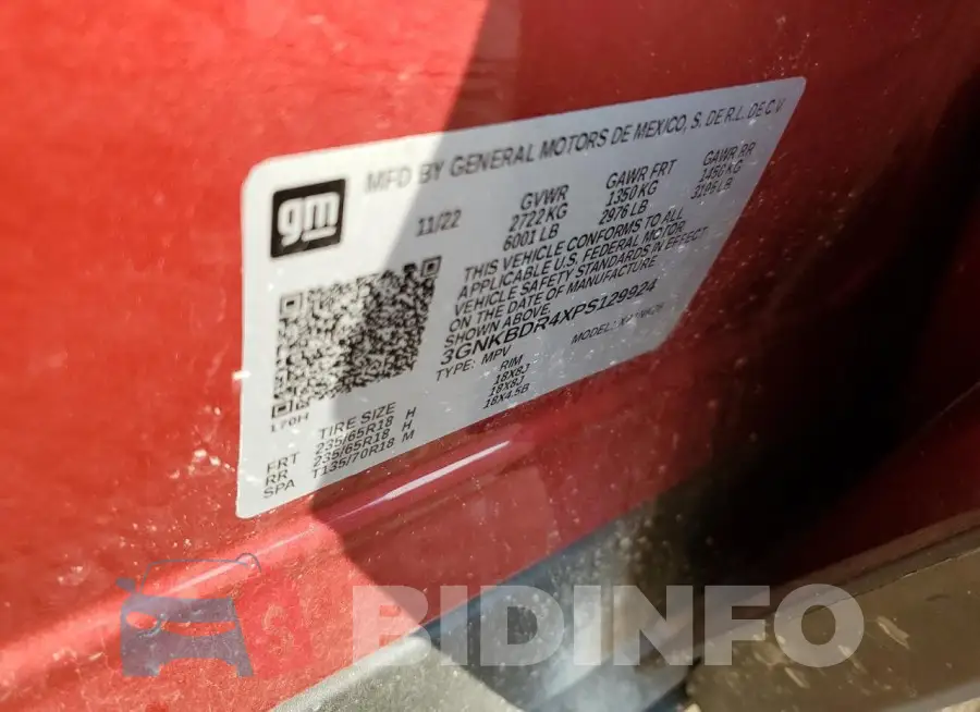 3GNKBDR4XPS129924 Photo# 13