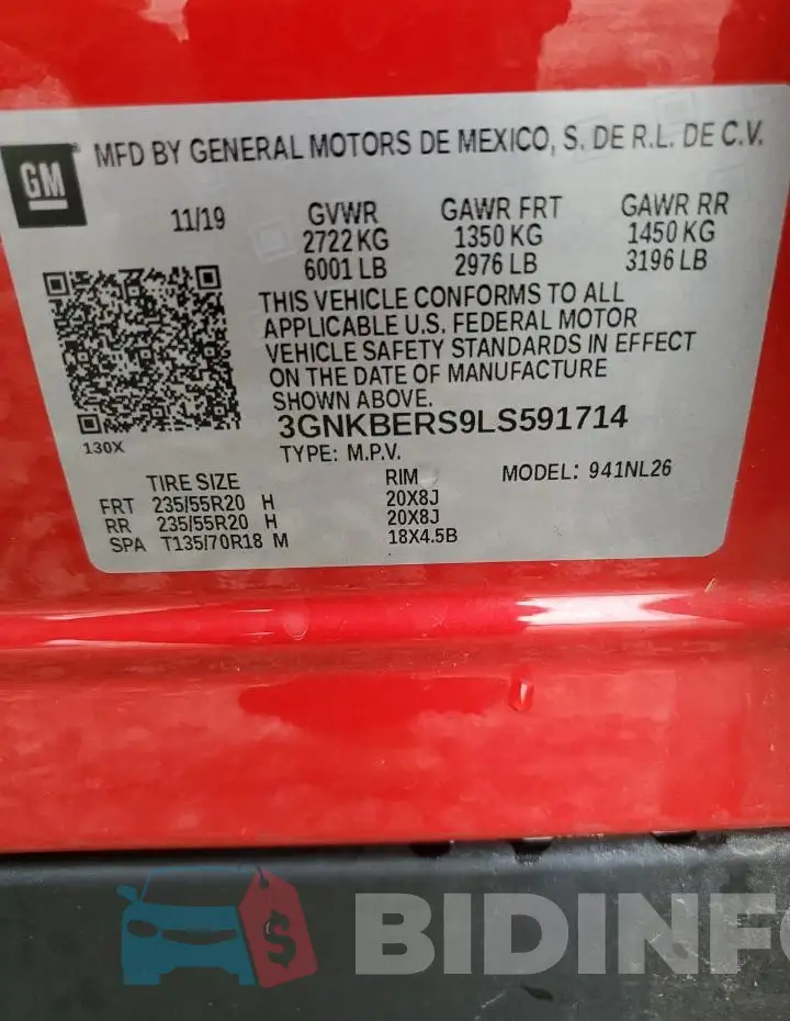 3GNKBERS9LS591714 Photo# 13