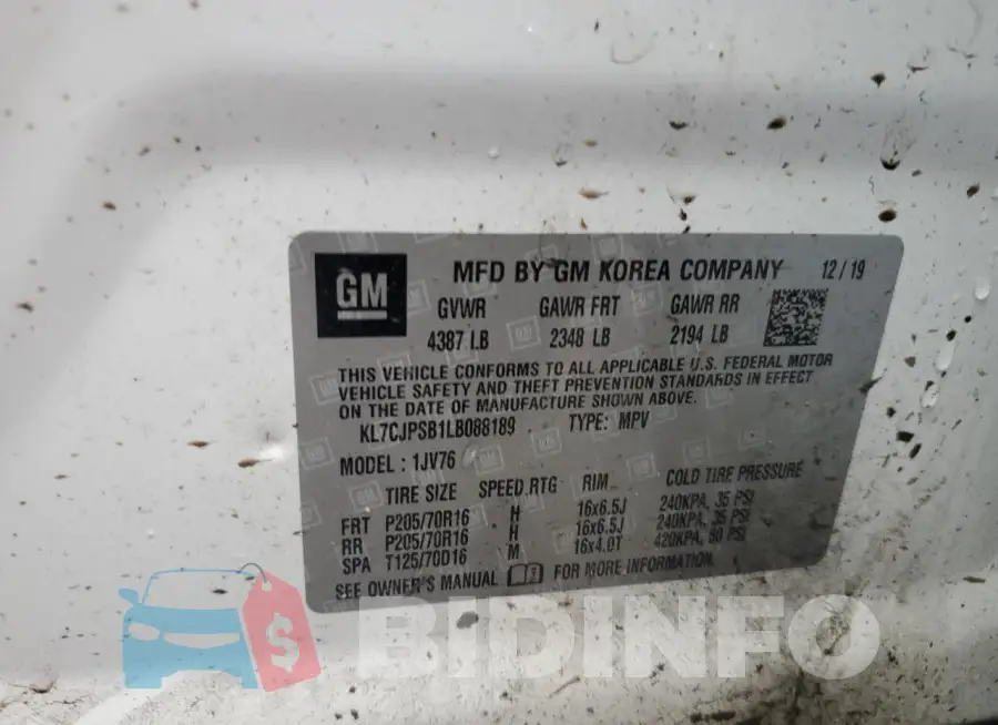 KL7CJPSB1LB088189 Photo# 13