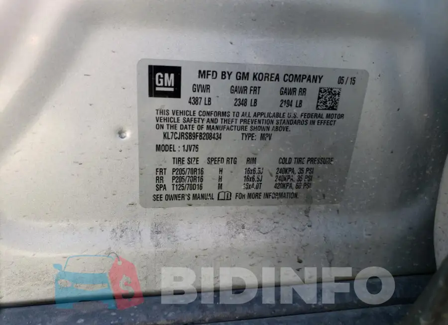 KL7CJRSB9FB208434 Photo# 13