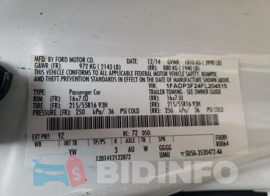 1FADP3F24FL204515 Photo# 12