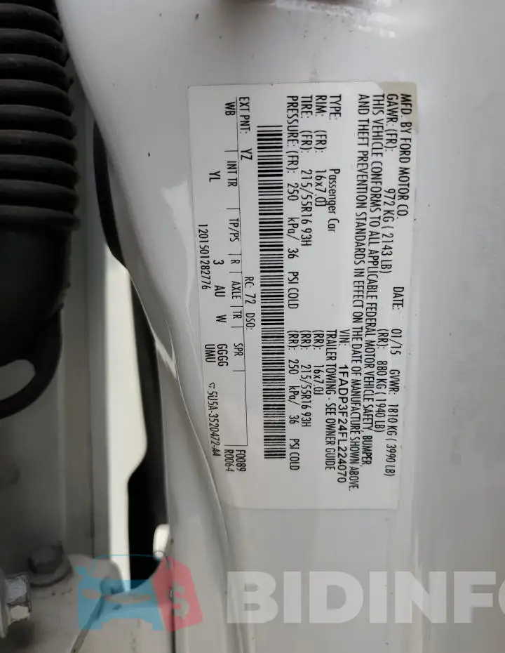 1FADP3F24FL224070 Photo# 12