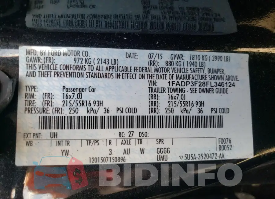 1FADP3F28FL346124 Photo# 13