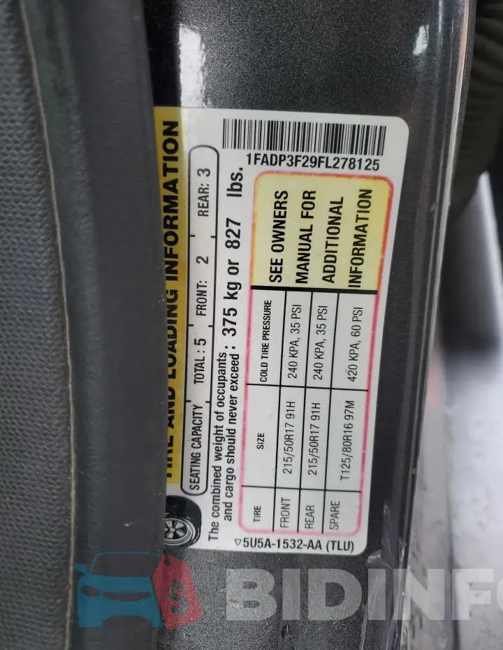 1FADP3F29FL278125 Photo# 12