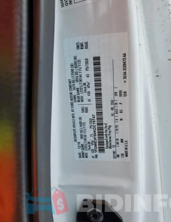 1FDWE3FS0KDC19747 Photo# 12