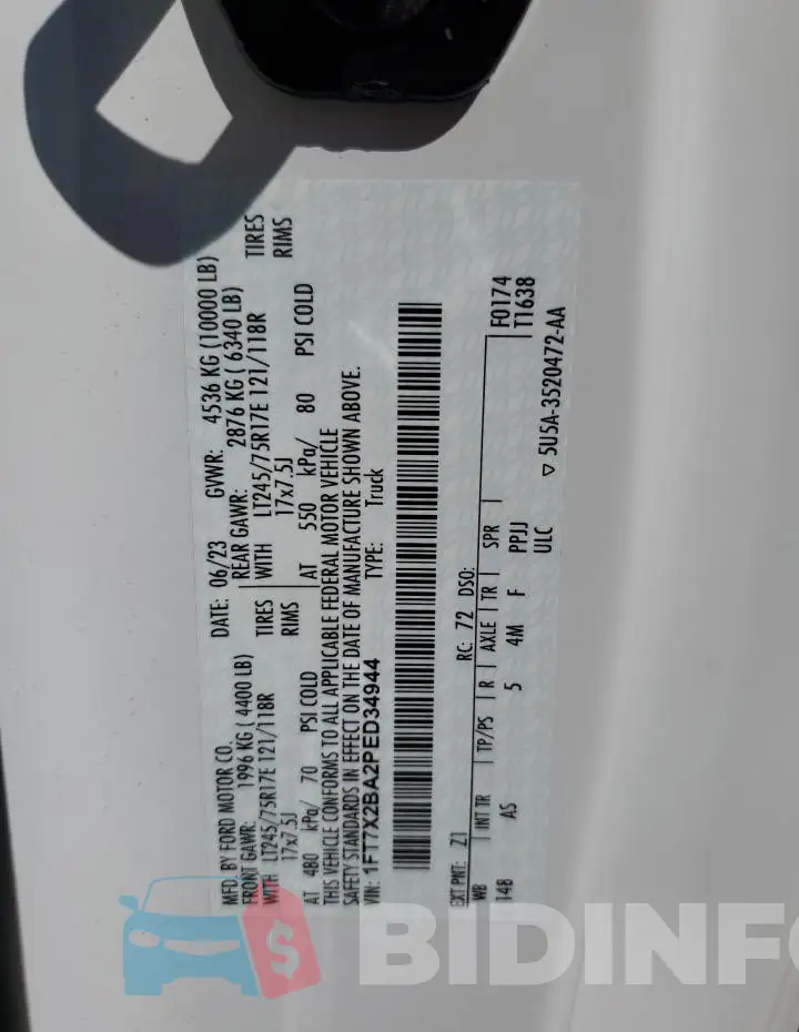1FT7X2BA2PED34944 Photo# 12